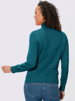 Pull col roulé à emmanchures diminuées finitions côtelées