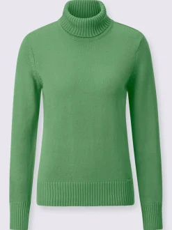 Pull col roulé à emmanchures diminuées finitions côtelées