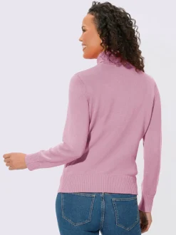 Pull col roulé à emmanchures diminuées finitions côtelées