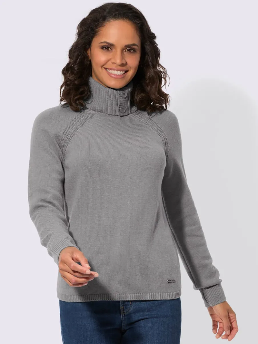 Pull à col roulé en laine avec manches longues raglan