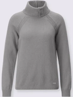 Pull à col roulé en laine avec manches longues raglan