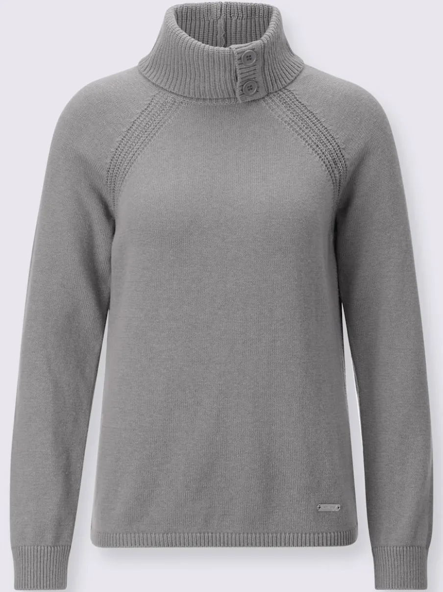 Pull à col roulé en laine avec manches longues raglan