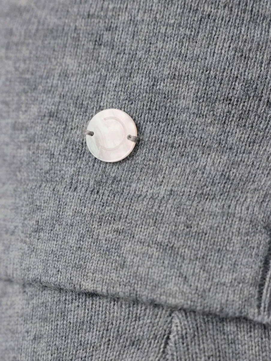 Pull col roulé en mélange mérinos et cachemire côtelé