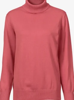 Pull à col roulé en pur coton à manches longues