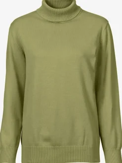 Pull à col roulé en pur coton à manches longues
