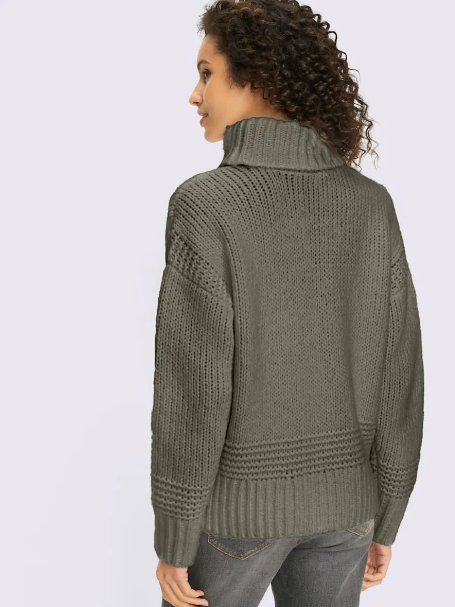 Pull à col roulé en tricot doux manches longues