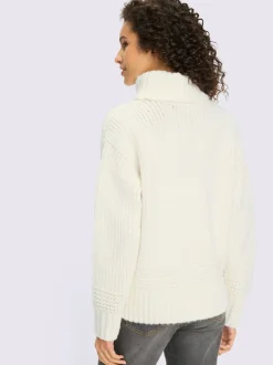 Pull à col roulé en tricot doux manches longues
