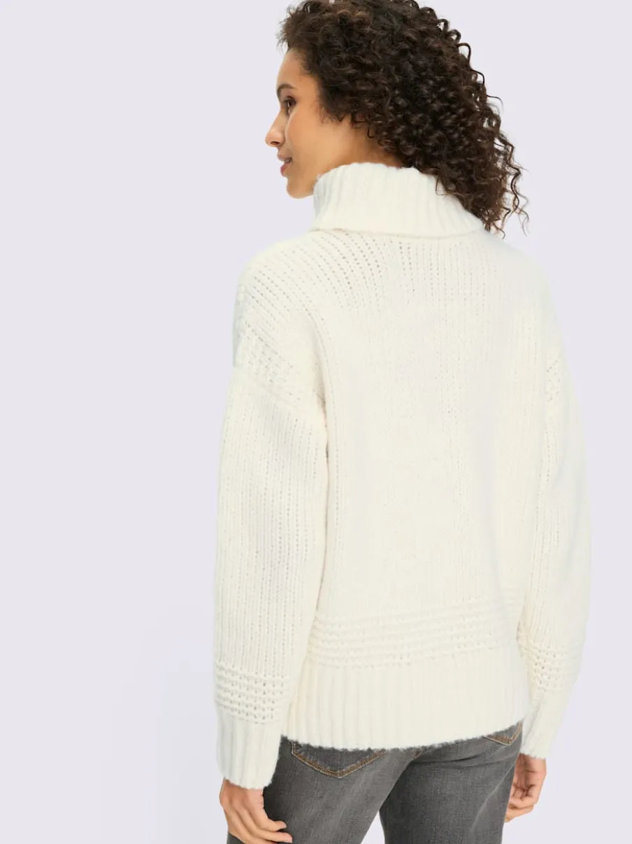 Pull à col roulé en tricot doux manches longues