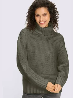 Pull à col roulé en tricot doux manches longues
