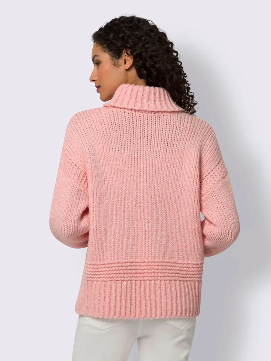 Pull à col roulé en tricot doux manches longues