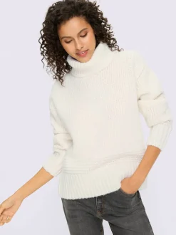 Pull à col roulé en tricot doux manches longues