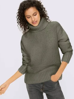 Pull à col roulé en tricot doux manches longues