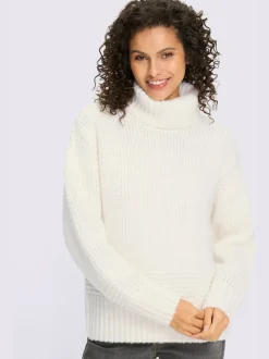 Pull à col roulé en tricot doux manches longues