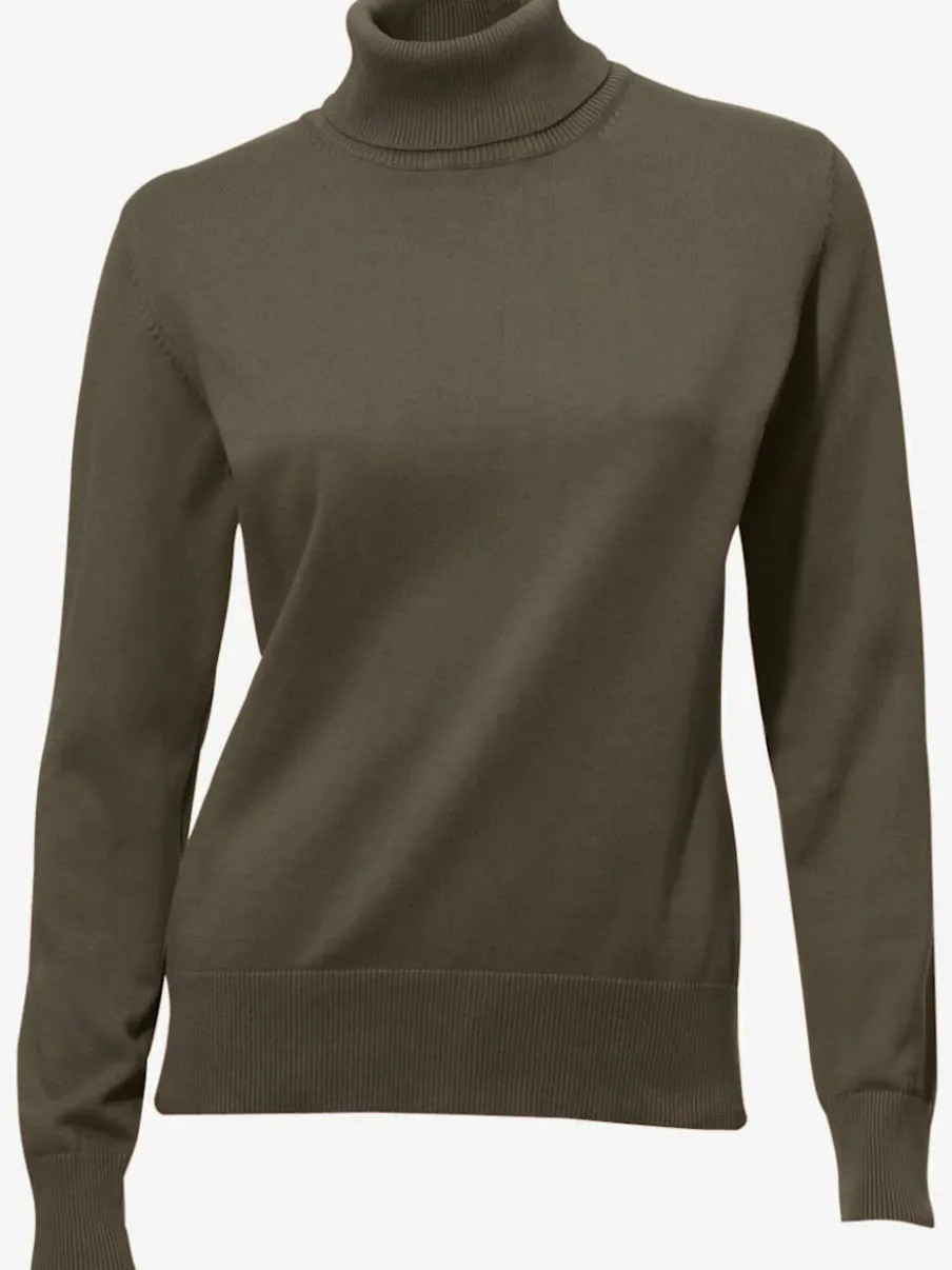 Pull à col roulé en tricot doux manches longues