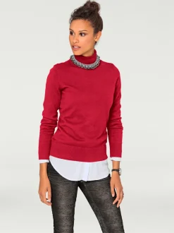 Pull à col roulé en tricot doux manches longues