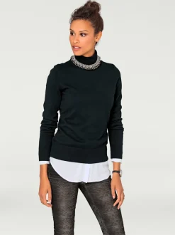 Pull à col roulé en tricot doux manches longues