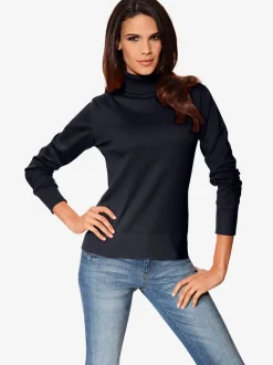 Pull à col roulé en tricot doux manches longues