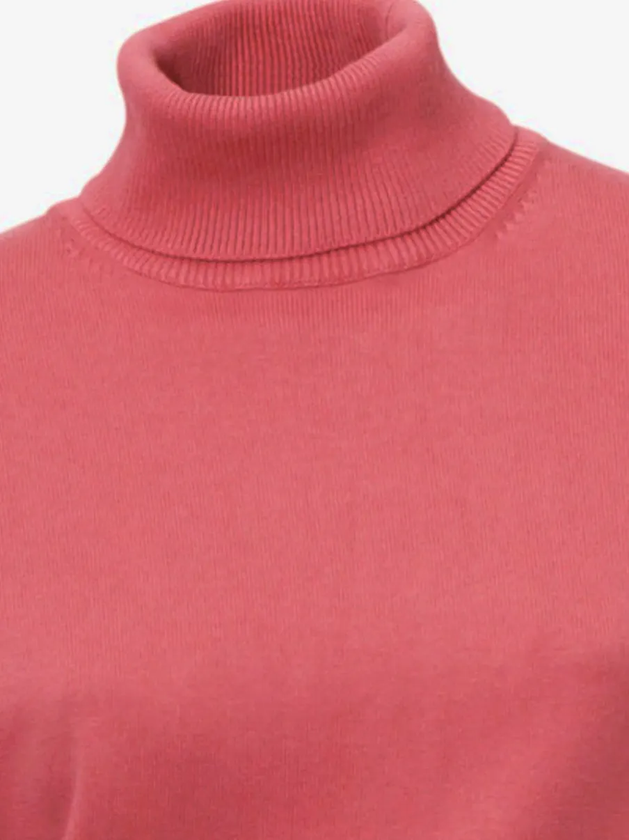 Pull à col roulé en tricot doux manches longues