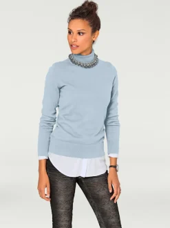 Pull à col roulé en tricot doux manches longues