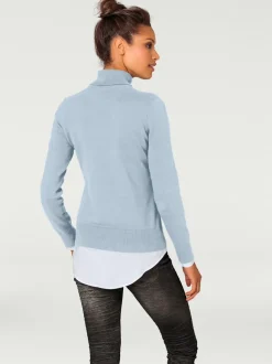 Pull à col roulé en tricot doux manches longues