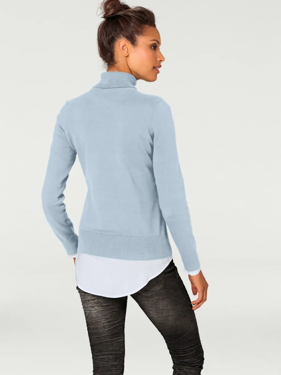 Pull à col roulé en tricot doux manches longues