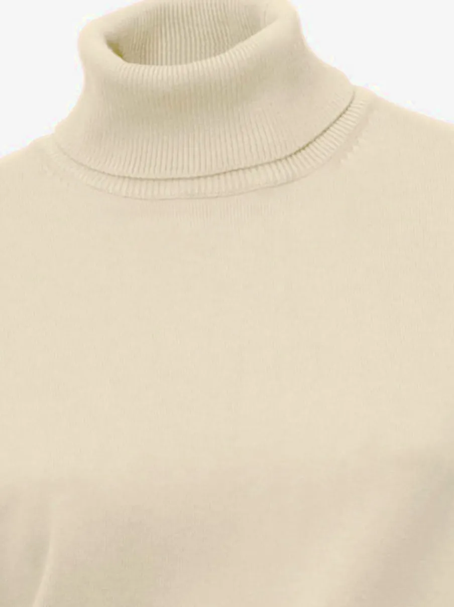 Pull à col roulé en tricot doux manches longues