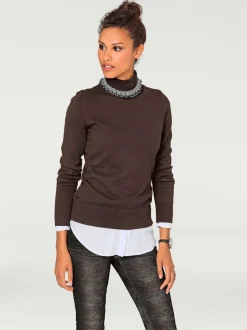 Pull à col roulé en tricot doux manches longues