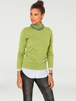 Pull à col roulé en tricot doux manches longues