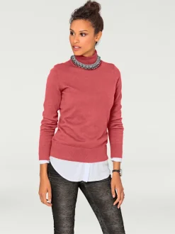 Pull à col roulé en tricot doux manches longues
