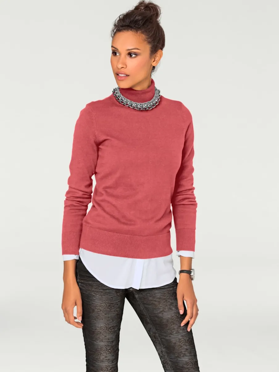 Pull à col roulé en tricot doux manches longues