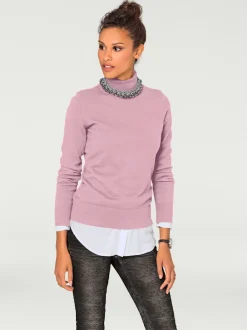 Pull à col roulé en tricot doux manches longues