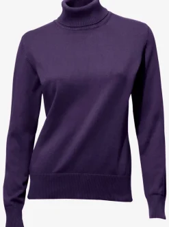 Pull à col roulé en tricot doux manches longues