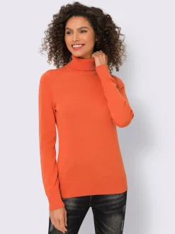 Pull à col roulé en tricot doux manches longues