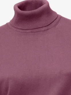 Pull à col roulé en tricot doux manches longues