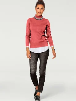 Pull à col roulé en tricot doux manches longues