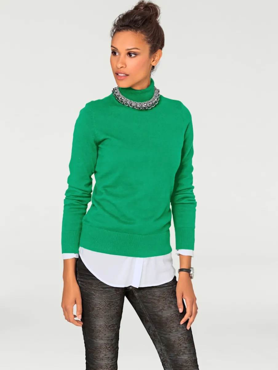 Pull à col roulé en tricot doux manches longues