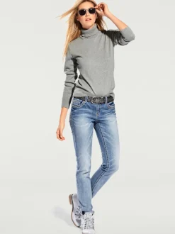 Pull à col roulé en tricot doux manches longues