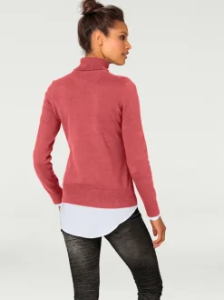 Pull à col roulé en tricot doux manches longues