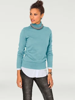 Pull à col roulé en tricot doux manches longues