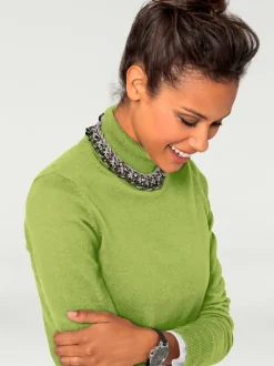 Pull à col roulé en tricot doux manches longues