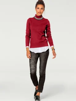 Pull à col roulé en tricot doux manches longues
