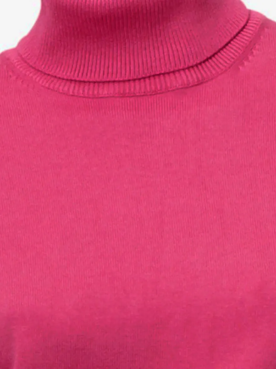 Pull à col roulé en tricot doux manches longues