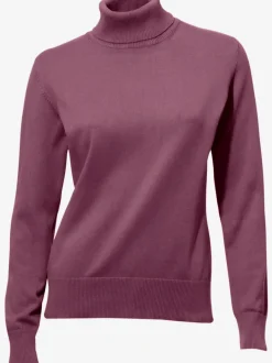 Pull à col roulé en tricot doux manches longues