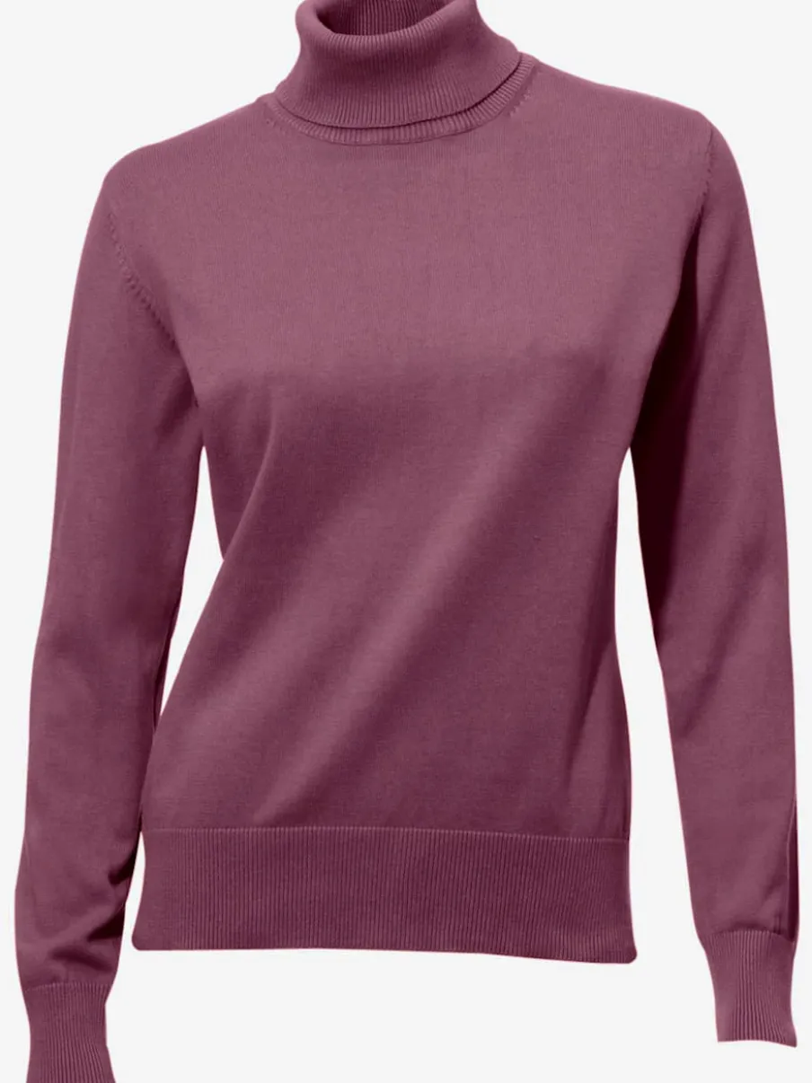Pull à col roulé en tricot doux manches longues