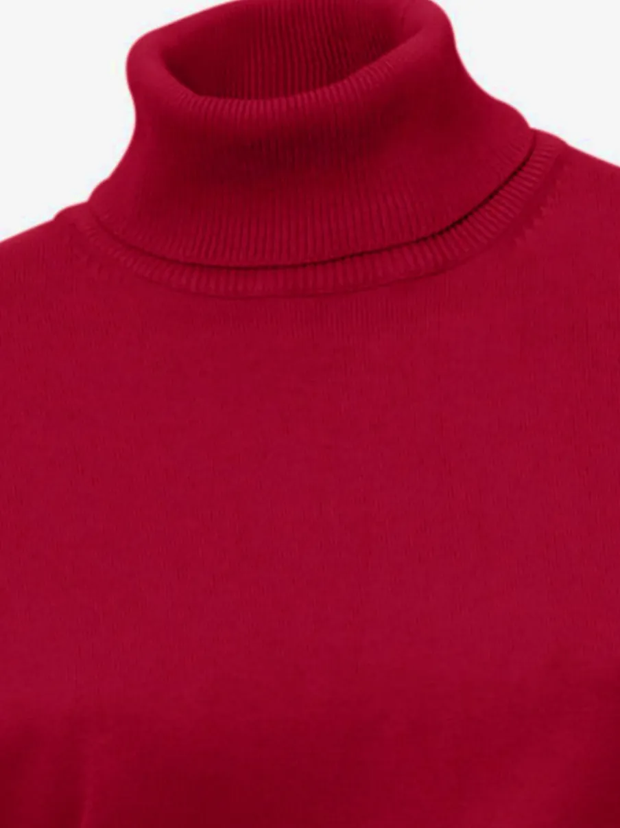 Pull à col roulé en tricot doux manches longues
