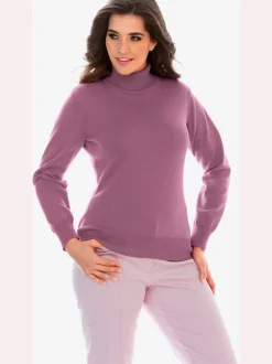 Pull à col roulé en tricot doux manches longues