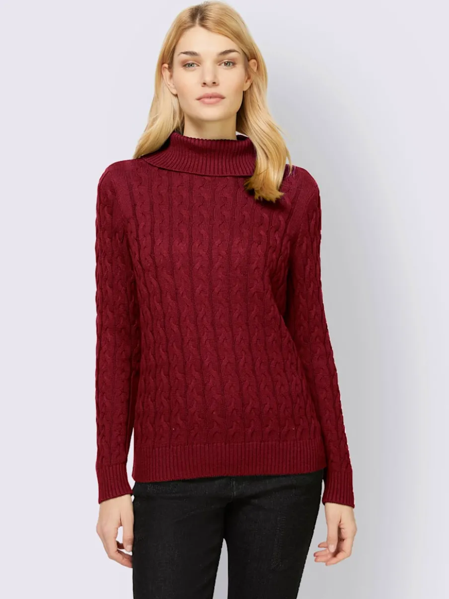 Pull col roulé en tricot fin avec motif torsadé