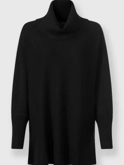 Pull à col roulé en viscose avec manches chauve-souris
