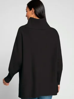 Pull à col roulé en viscose avec manches chauve-souris