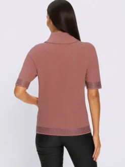 Pull à col roulé jolies pierres brillantes fantaisie